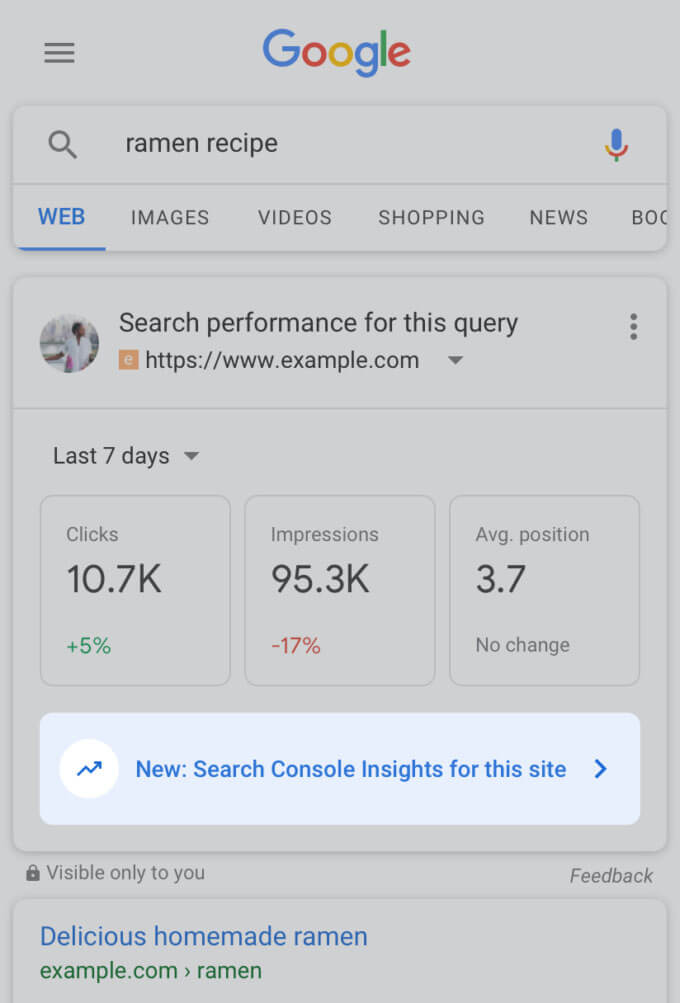 كيفية ظهور اداة search console insights في نتائج بحث جوجل - Google Search Console Insights
